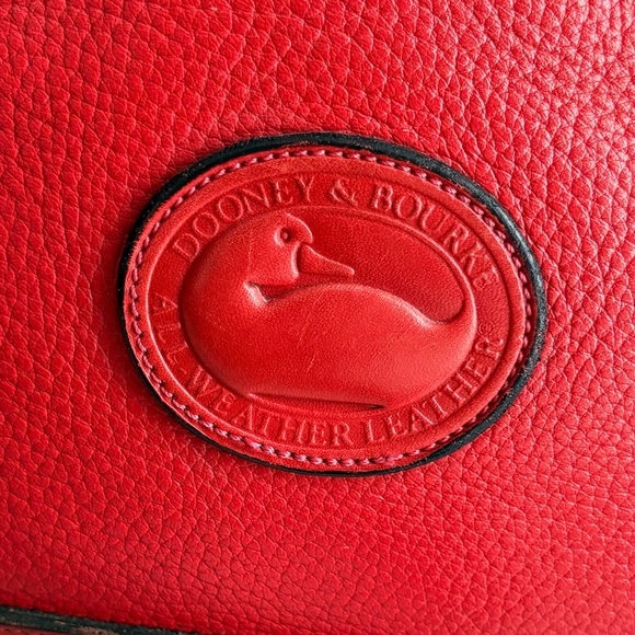 Dooney and Bourke awl Red Leather Norfolk Dome Satchel Bag - Picture 3 of 16